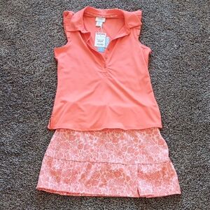 Sigrid Olsen Coral Button-Up Blouse